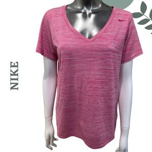🛍️3/$40 NIKE Dri-FIT Pink V-Neck Tee (Women’s Large)
